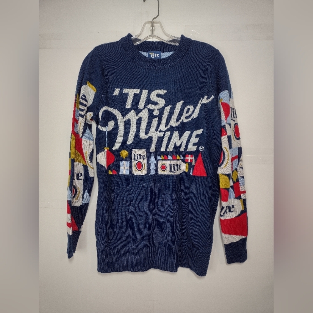 Miller Lite Men's Navy /Multicolor Sweater Size (S)
